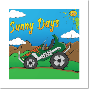 Sunny Days Green Offroad 4x4 Rock Crawler Truck Posters and Art